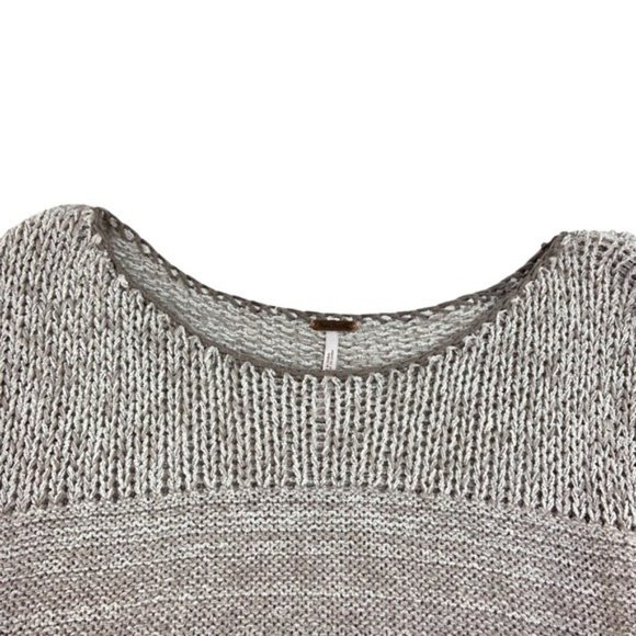 Free People Knit Crochet Lightweight Pullover Sweater Long Sleeve Top - Picture 3 of 6